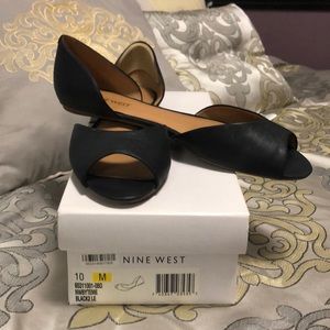 Nine West Open Toe Flats Black